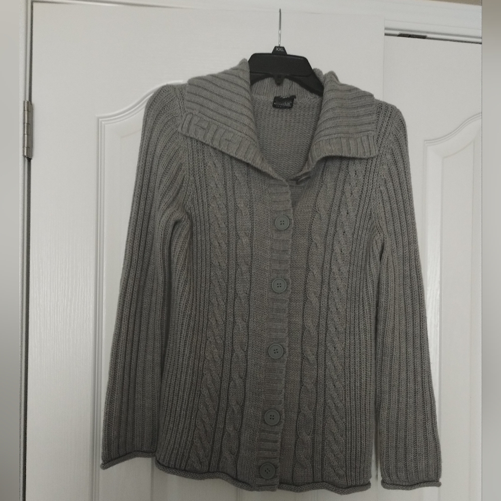 Faded Glory Grey Cardigan Size S